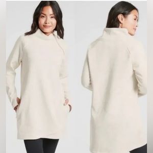 Athleta Cozy Karma Asym dress. Size small. Oatmeal Heather.